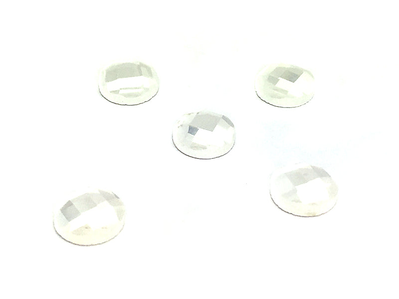 Facettierte Glascabochons 8 mm in klar