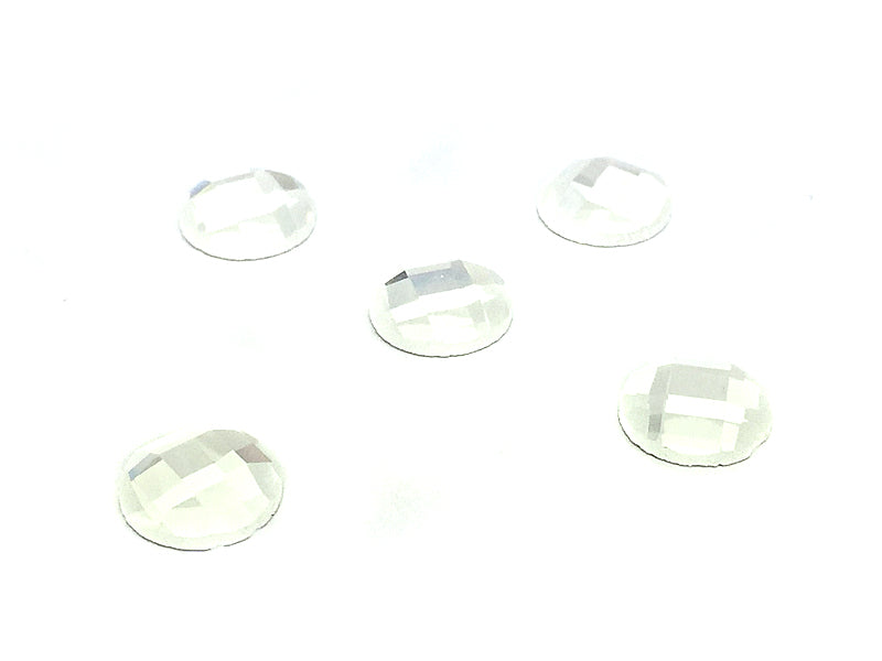 Facettierte Glascabochons 10 mm in klar