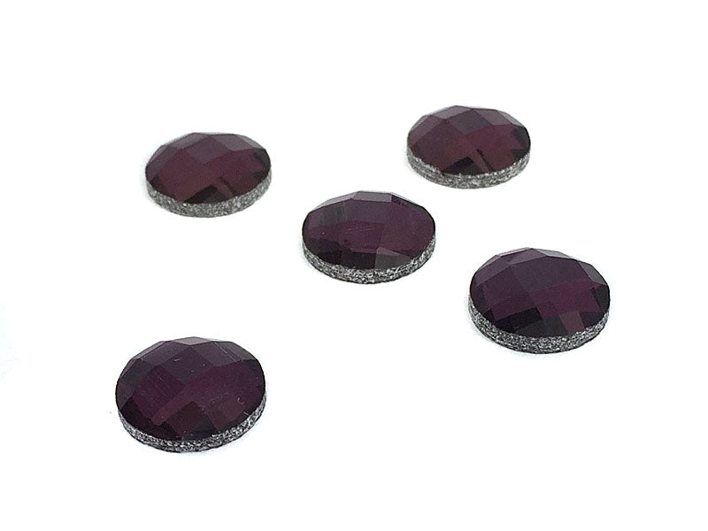 Facettierte Glascabochons 12 mm in violett