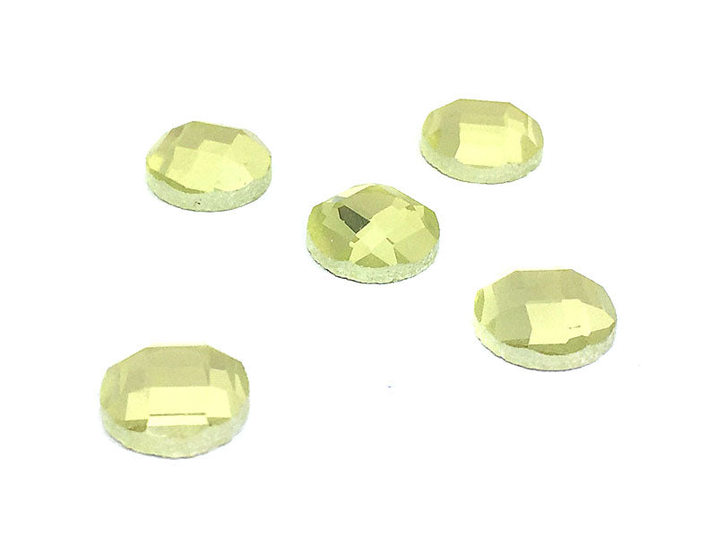Facettierte Glascabochons 10 mm in gelb