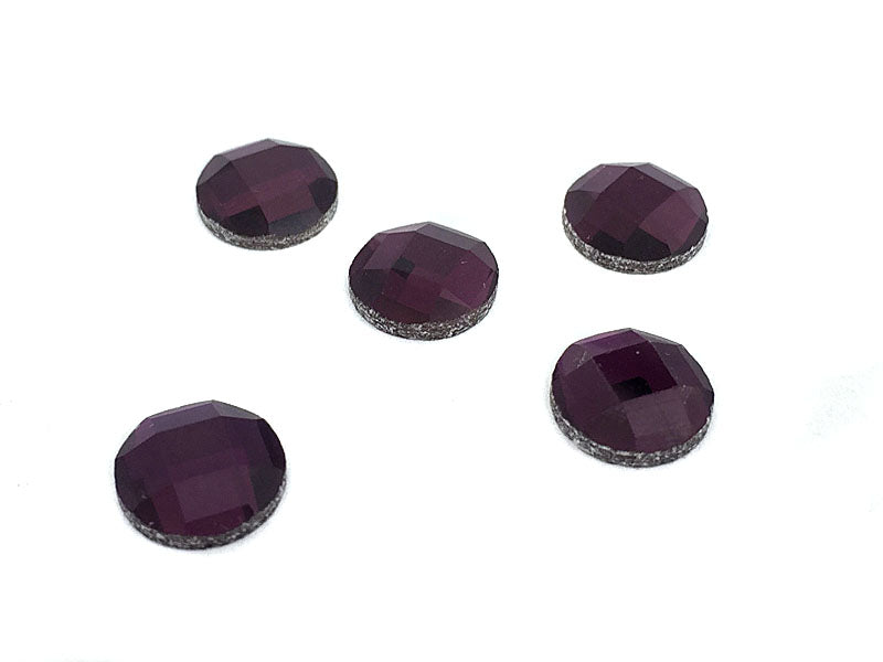 Facettierte Glascabochons 12 mm in lila