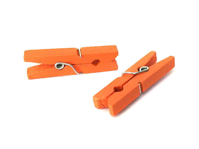 Holzklammern / Wäscheklammern 30 mm in orange - 20 Stück