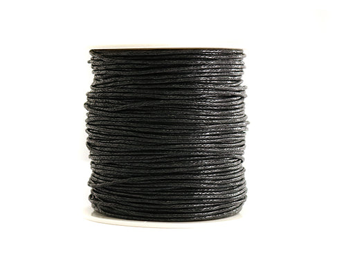 Baumwollsschnur / Baumwoll Kordel in schwarz 1mm stark - 80 Meter