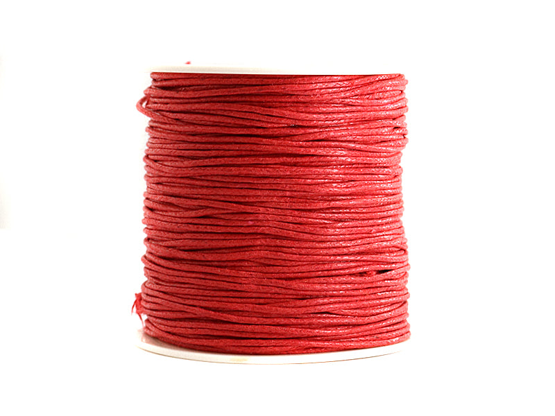 Baumwollsschnur / Baumwoll Kordel in rot 1mm stark - 80 Meter