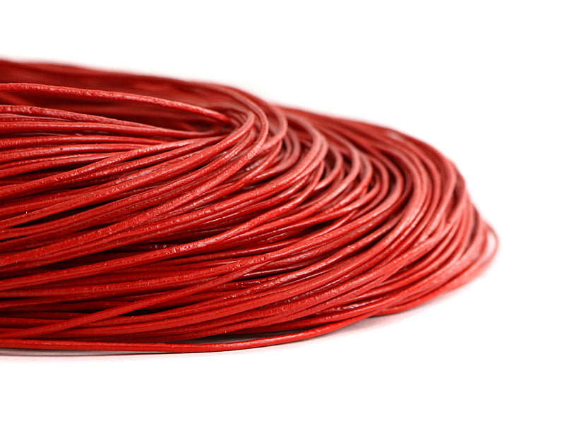 Lederband / Rindlederband in rot 1mm stark - 5 Meter