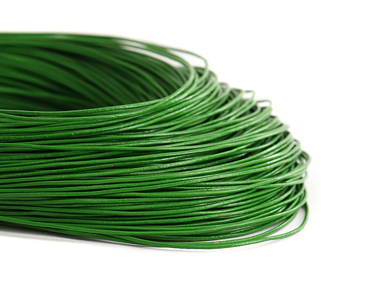 Lederband / Rindlederband in grün 1mm stark - 5 Meter