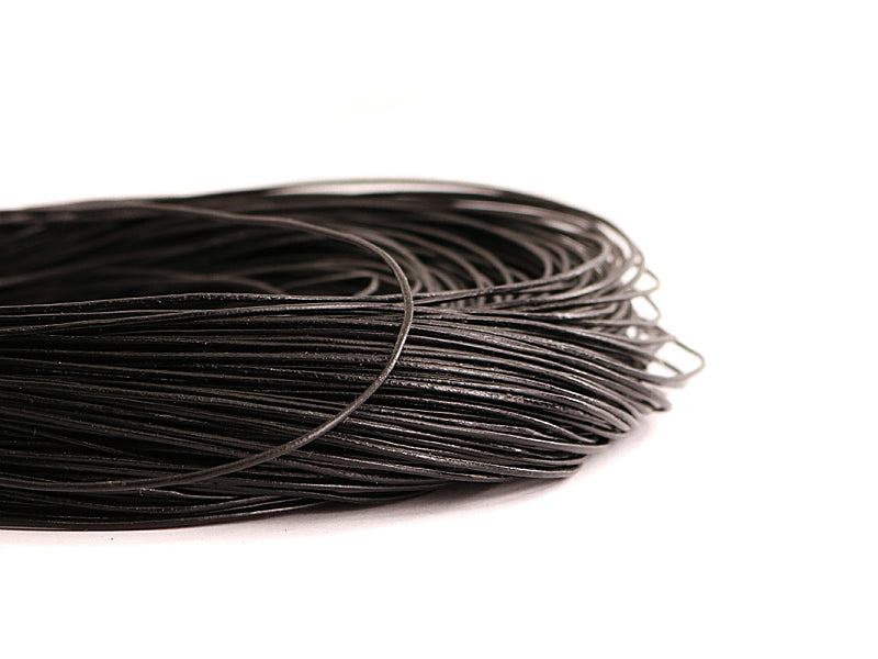 Lederband / Rindlederband in schwarz 1mm stark - 5 Meter