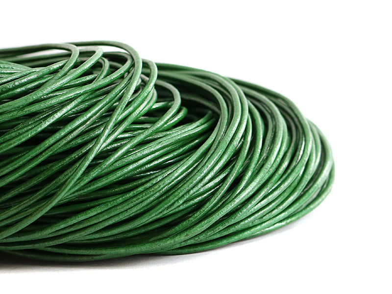 Lederband / Rindlederband in grün 1.5mm stark - 5 Meter