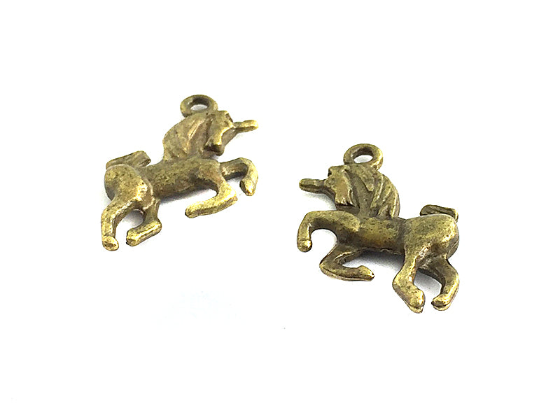 Metallanhänger Einhorn / Unicorn in bronzefarben 15.5 mm