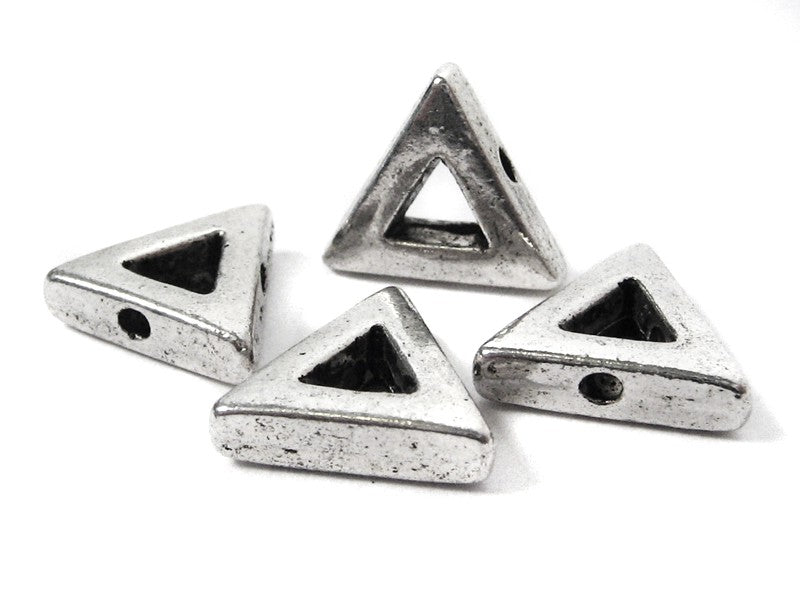 Metallperlen / Metallspacer “Dreieck“ 12 mm in silberfarben