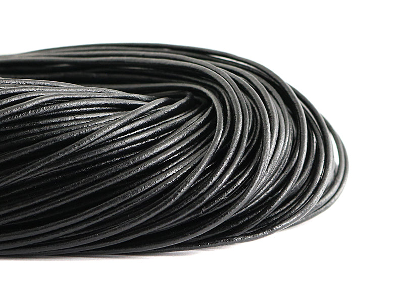Lederband / Rindlederband in schwarz 2mm stark - 5 Meter