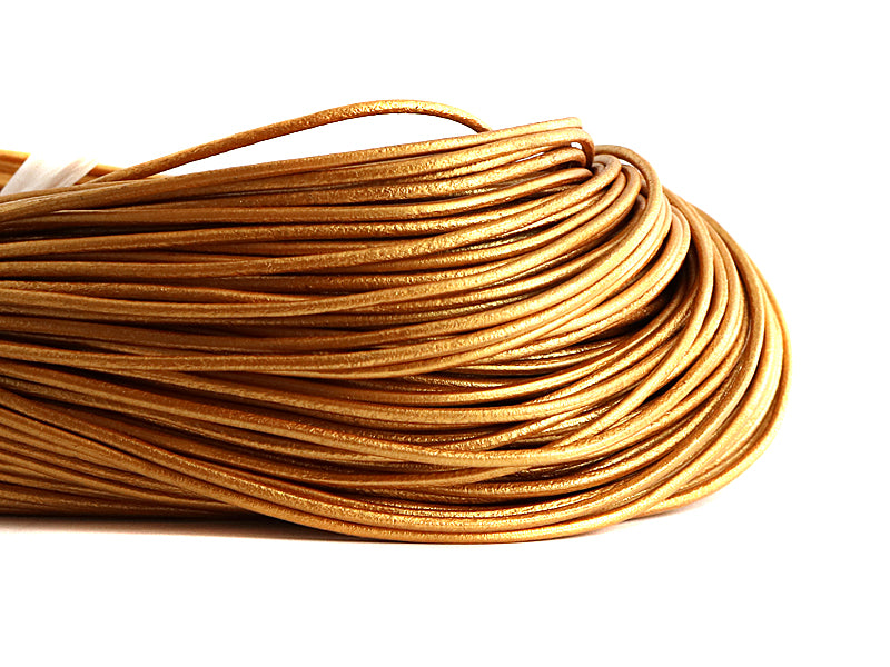 Lederband / Rindlederband in gold / metallic 2mm stark - 5 Meter