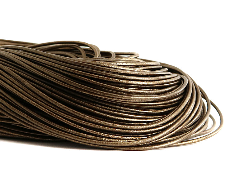 Lederband / Rindlederband in bronze / metallic 2mm stark - 5 Meter