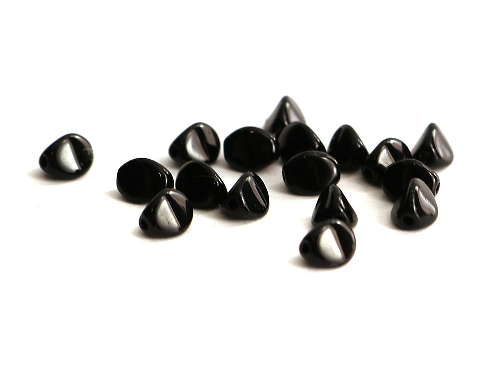 Pinch Beads / Böhmische Glasperlen 5mm in schwarz - 100 Stück