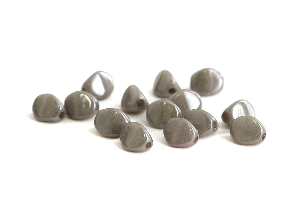 Pinch Beads / Böhmische Glasperlen 5mm in grau - 100 Stück