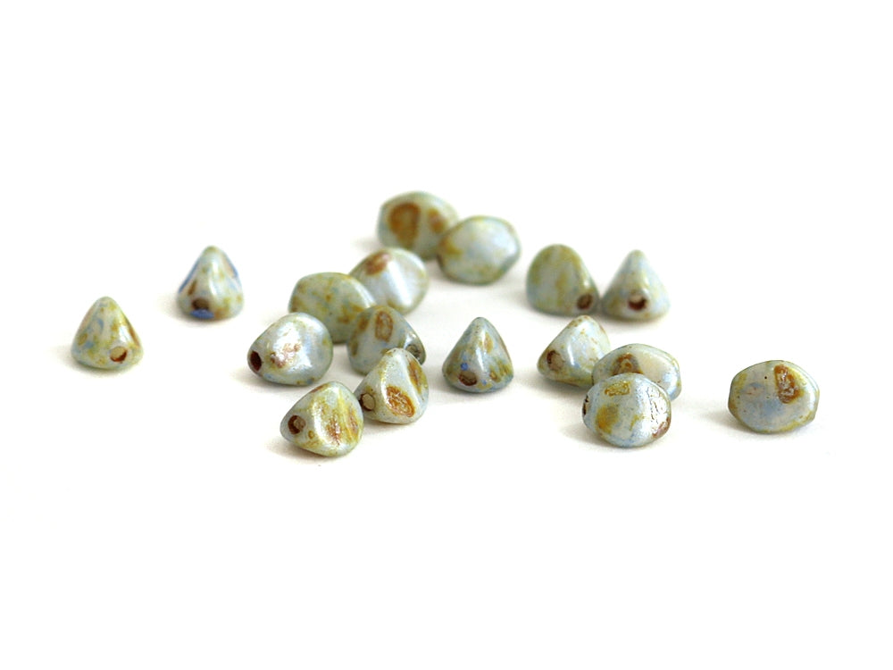 Pinch Beads / Böhmische Glasperlen 5mm in stoneblue - 100 Stück