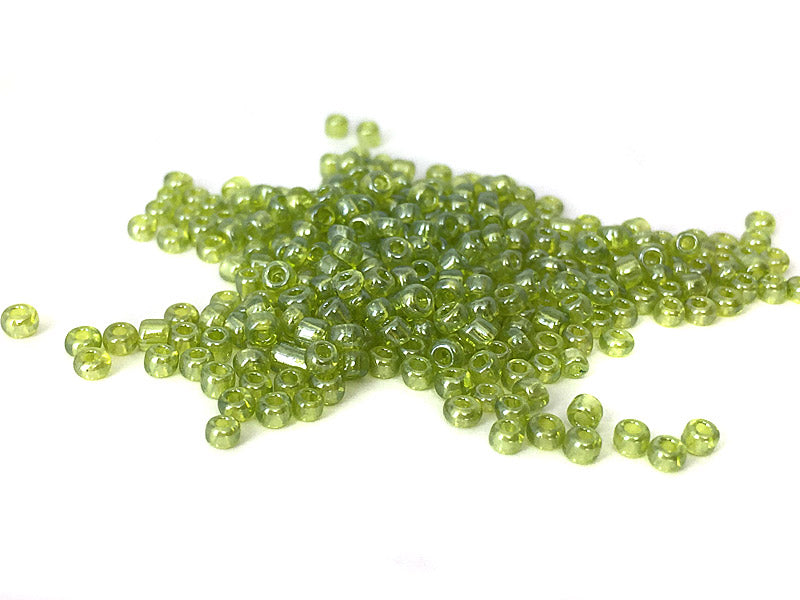 Rocailles Perlen in peridot 2 x 2 mm - 20 Gramm
