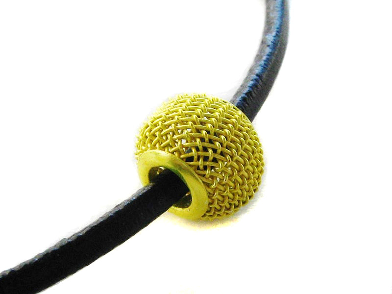 Metallperle / Draht Spacer Perle Rondellen in gelb 11x14mm