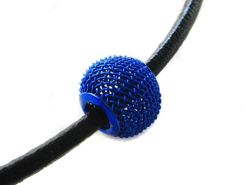 Metallperle / Draht Spacer Perle Rondellen in blau 11x14mm