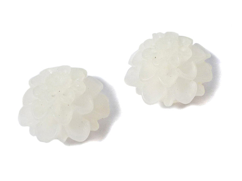 Cabochons “Blüte“ in weiß 20 mm - 2 Stück
