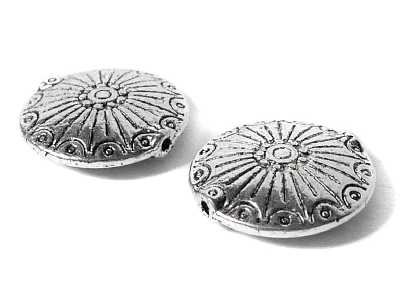 Metallperle “Button“ 17,5 x 5 mm - 2 Stück