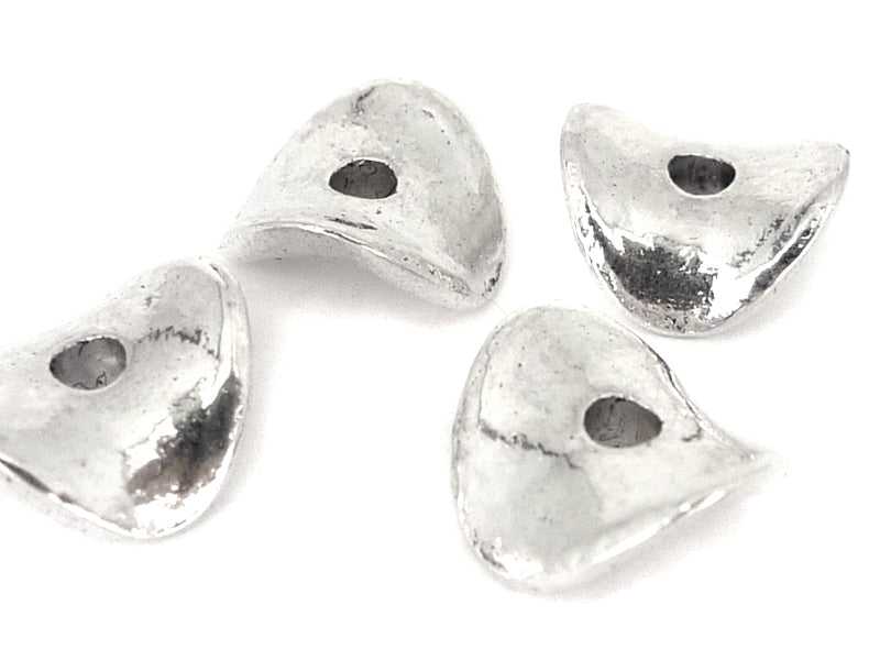 Metallperlen Spacer “Gewellt“ silber 10x10 mm - 20 Stück
