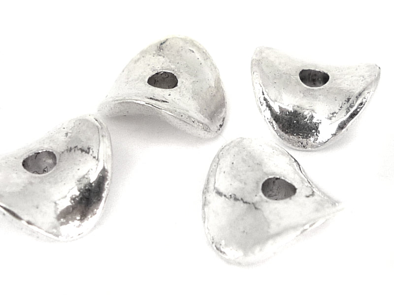 Metallperlen Spacer “Gewellt“ silber 10x10 mm - 100 Stück