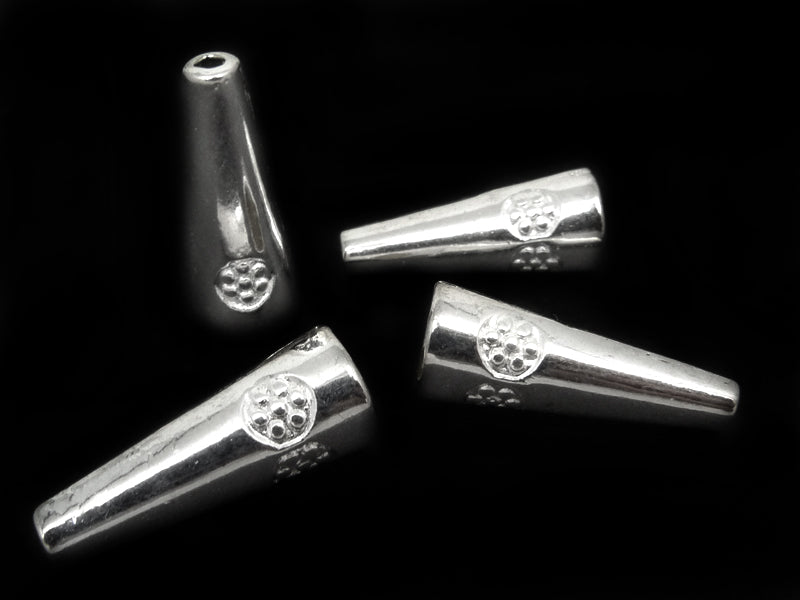 Perlkappen Metallkappen “Kegel“ in silber 8x20mm - 8 Stück