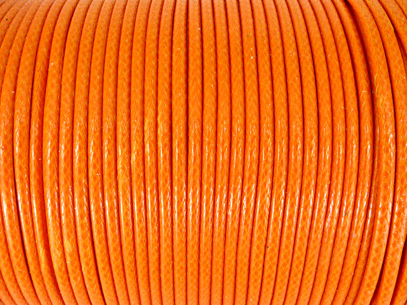 Baumwoll Kordel Korean Wax Cord 2mm in neonorange - 5 Meter