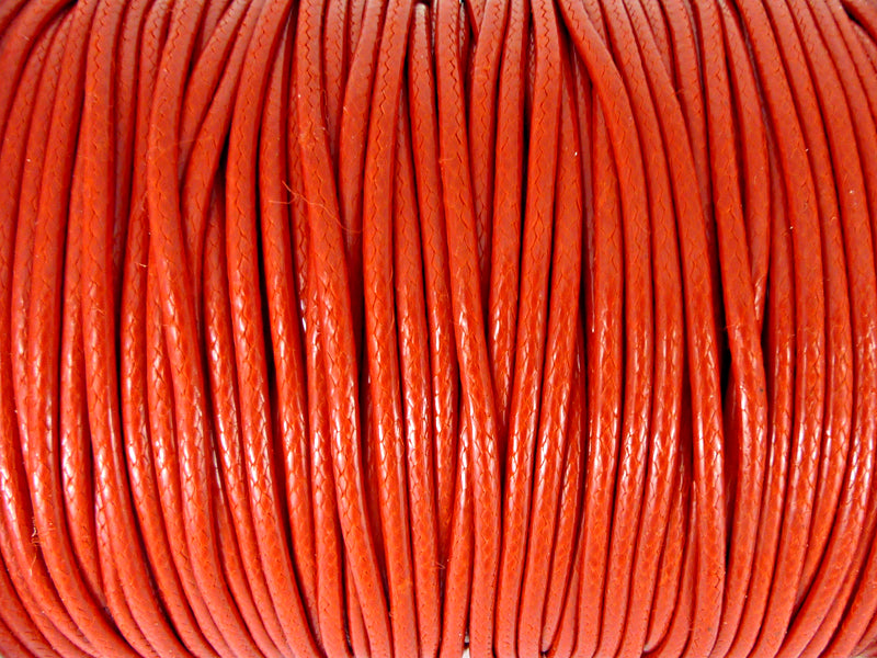 Baumwoll Kordel Korean Wax Cord 2mm in rot - 5 Meter