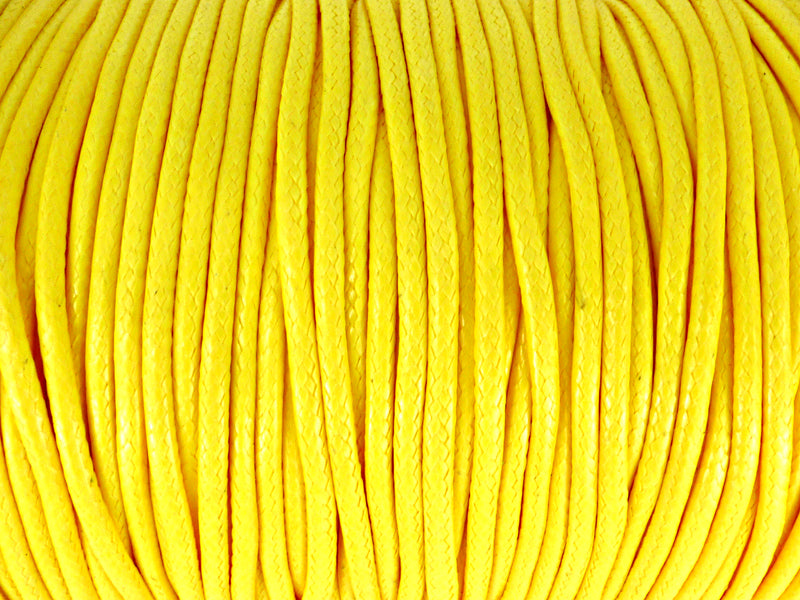Baumwoll Kordel Korean Wax Cord 2mm in gelb - 5 Meter