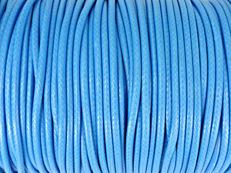 Baumwoll Kordel Korean Wax Cord 2mm in blau - 5 Meter