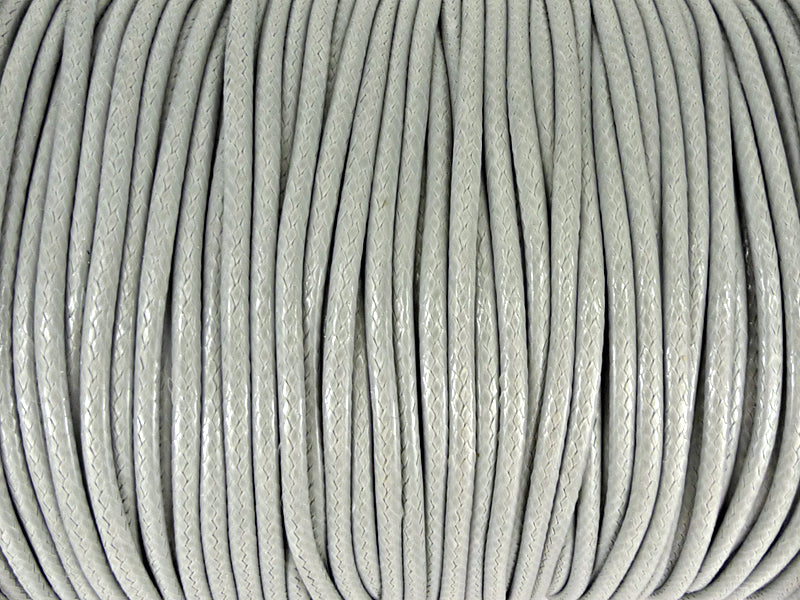 Baumwoll Kordel Korean Wax Cord 2mm in grau - 5 Meter