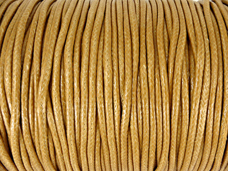 Baumwoll Kordel Korean Wax Cord 2mm in hellbraun - 1 Meter