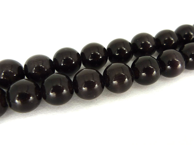 Cat Eye Perlen in schwarz 8 mm - 1 Strang