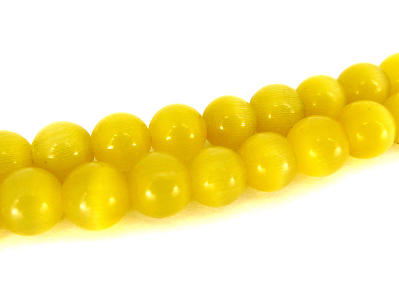 Cat Eye Glasperlen in gelb 8 mm Durchmesser - 1 Strang