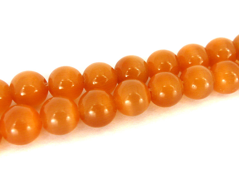 Cat Eye Perlen in orange 8 mm - 1 Strang