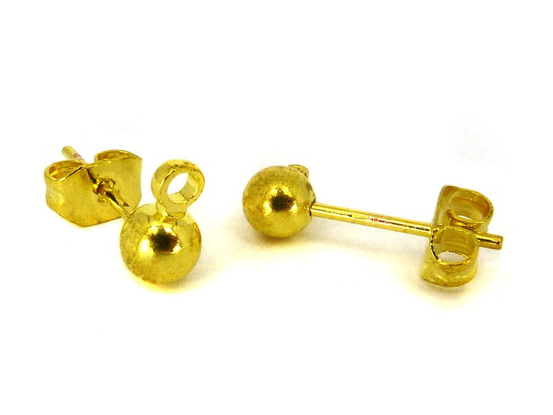 Ohrstecker “Kugel“ 4 mm in goldfarben