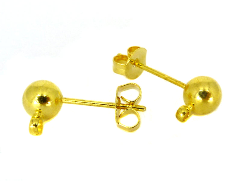 Ohrstecker “Kugel“ 5 mm in goldfarben