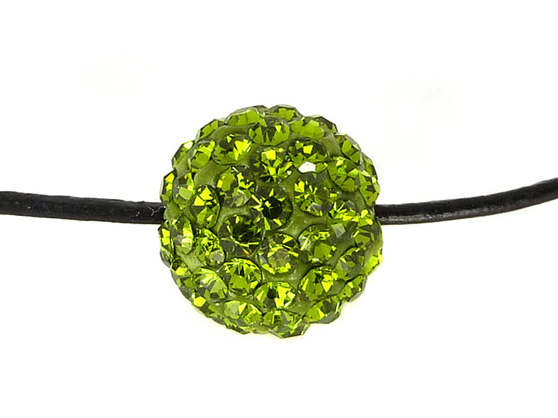 Strasssteinperle / Shamballa Perle 10mm in grün - 1 Stück