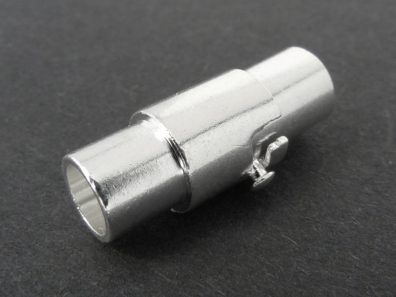 Magnetverschluss / Steckverschluss für Bänder 4mm - (silberfarben)