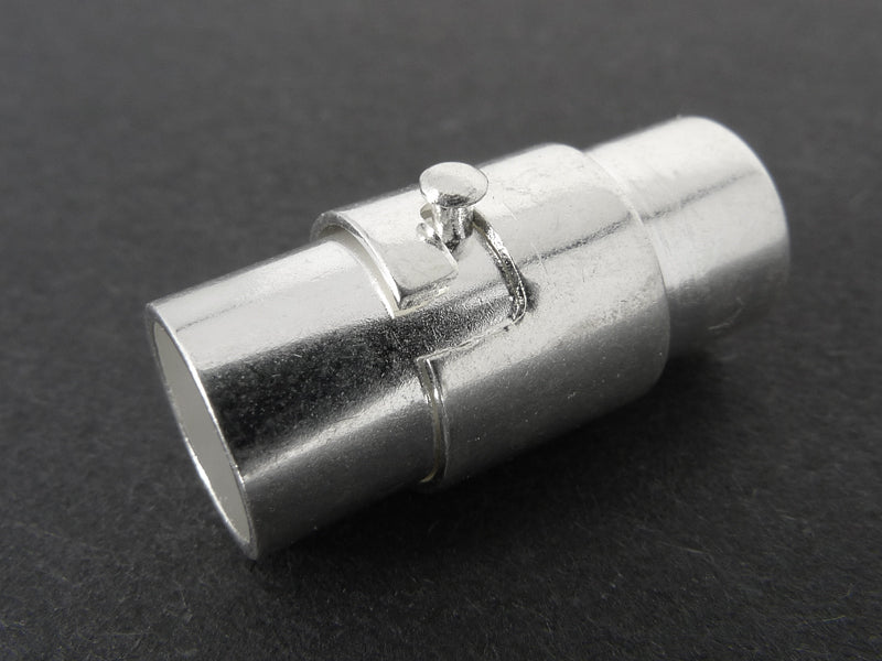 Magnetverschluss / Steckverschluss für Bänder 6mm - (silberfarben)