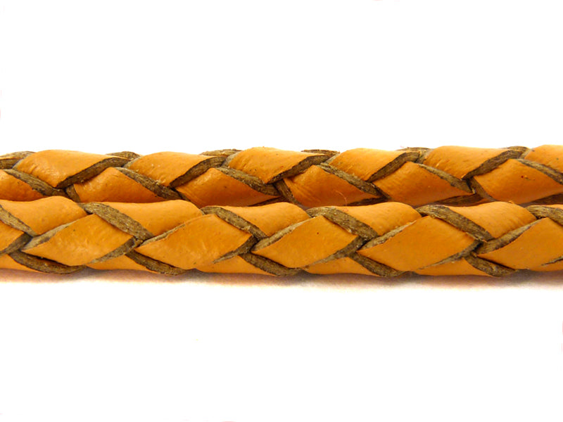 Boloband / geflochtenes Lederband in orange 3mm