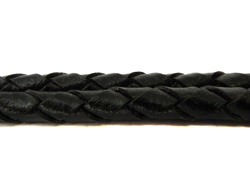 Boloband / geflochtenes Lederband in schwarz 5mm