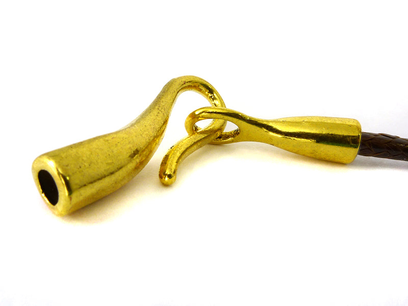 Hakenverschluss / Kettenverschluss in gold für Bänder 4 mm