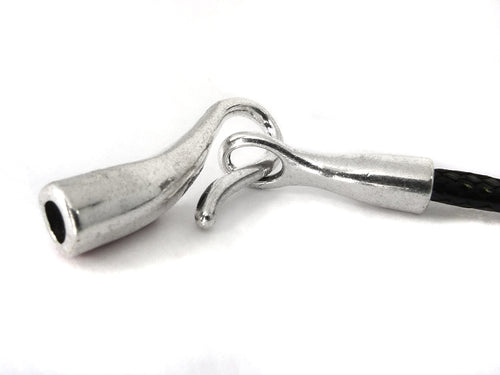 Hakenverschluss / Kettenverschluss in silber für Bänder 4 mm