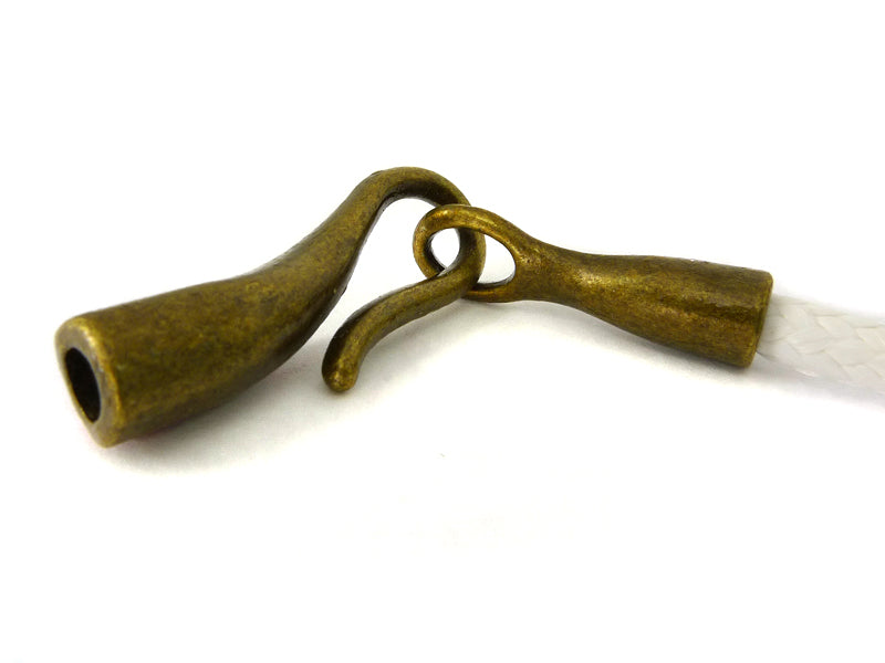 Hakenverschluss / Kettenverschluss in bronze für Bänder 4 mm