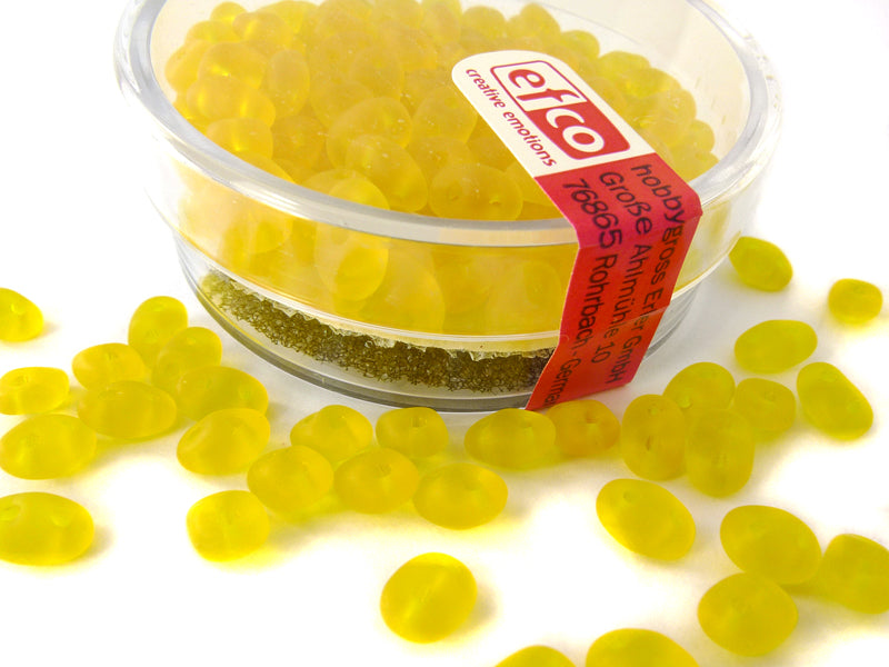 Superduo Glasperlen von EFCO in gelb 4x2mm - 10g