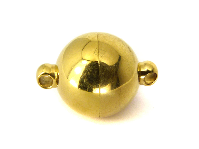 Edelstahlverschluss - Magnetverschluss Kugel in gold 10x14mm