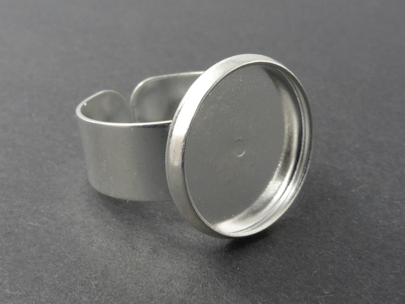 Fingerring / Ringkomponenten in silber für Cabochons 14mm